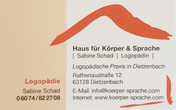 Logo von Haus fr Krper & Sprache, Praxis fr Logopdie Sabine Schad