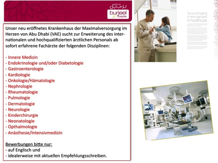 Stellenanzeige Diverse Fachaerzte