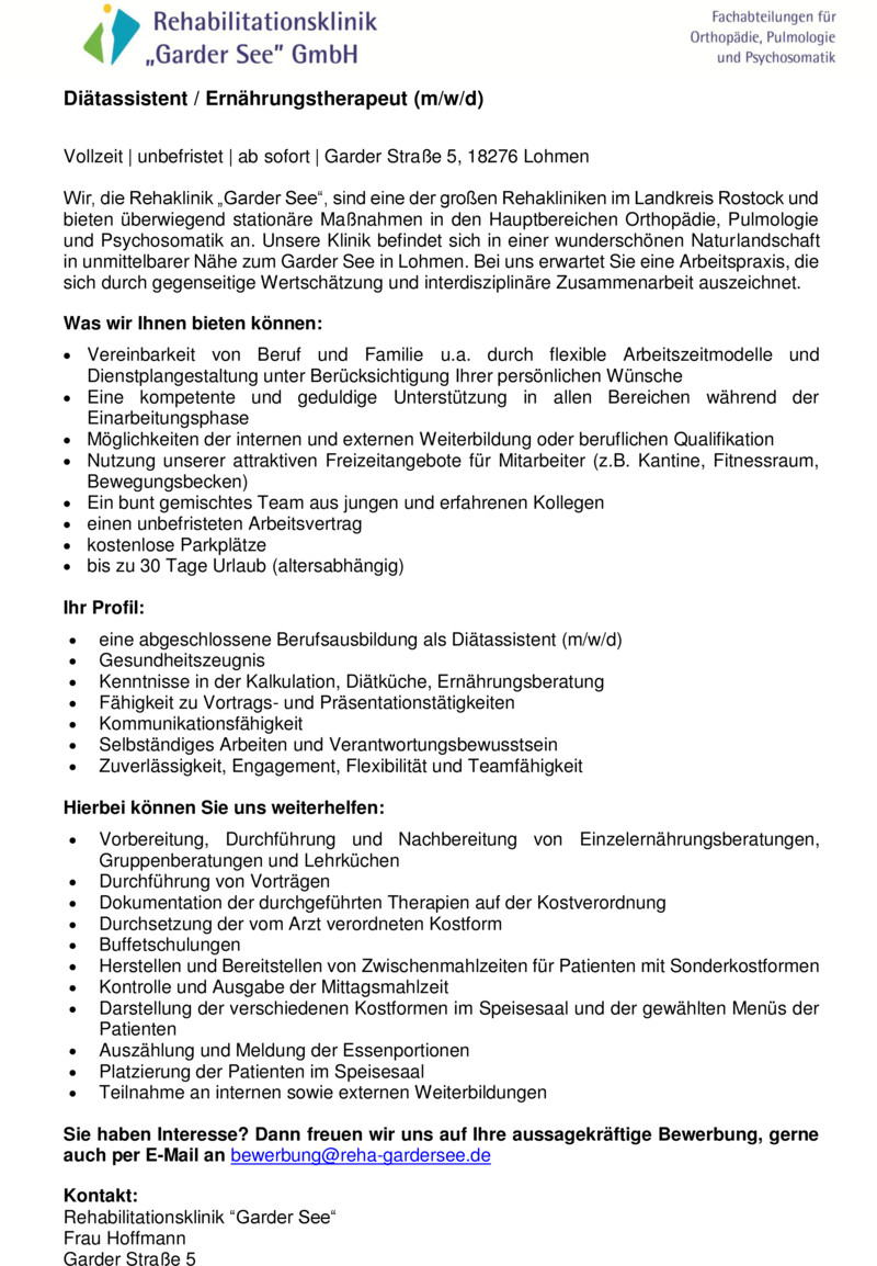 Stellenanzeige Ditassistent/in