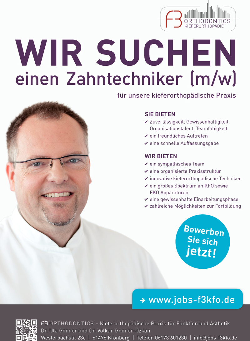 Stellenanzeige Zahntechniker (m/w) in Vollzeit