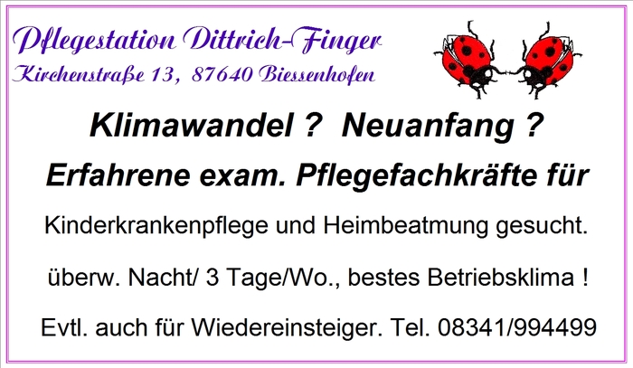 Stellenanzeige Husliche Intensivpflege und Heimbeatmung