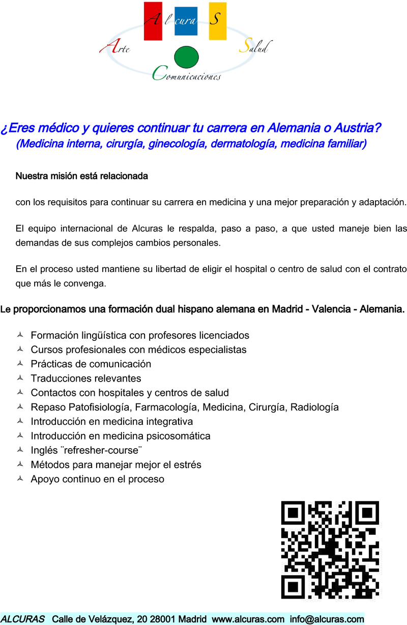 Stellenanzeige Arzt - Formacin lingstica y profesional para trabajar en Alemania