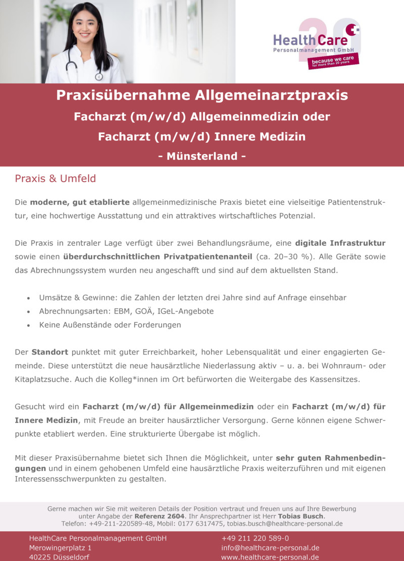 Stellenanzeige Oberarzt (m/w/d) Urologie 