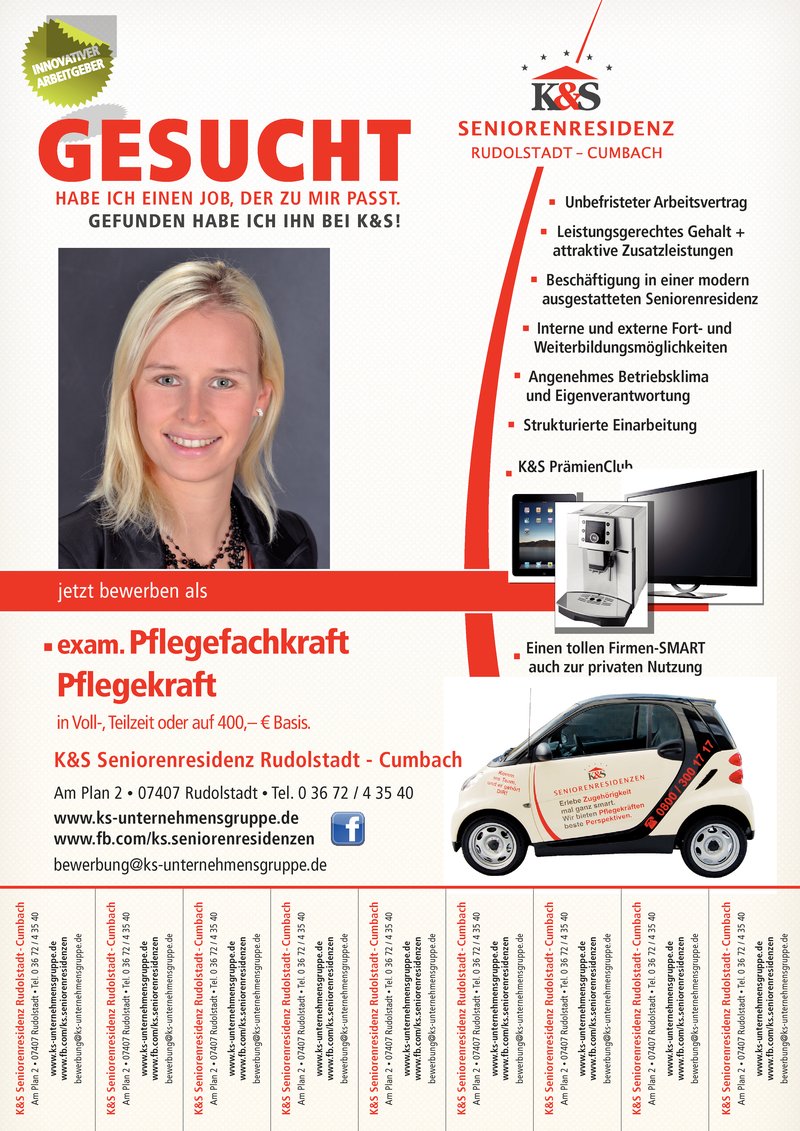 Stellenanzeige Wir suchen Pflegekrfte um unser Team zu verstrken